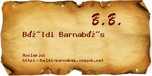 Béldi Barnabás névjegykártya